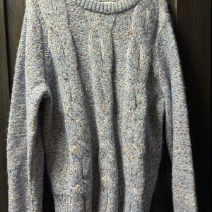 Women's Blue Cable Knit Sweater